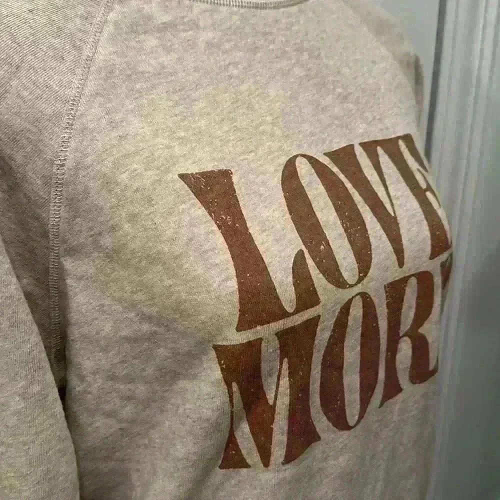 SPIRITUAL GANGSTER NWOT Love More Bridget Raglan Sweatshirt Oatmeal Size Small - Picture 4 of 11